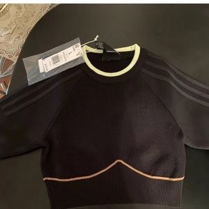 IVY PARK DRIP BLACK KNIT CROP TOP